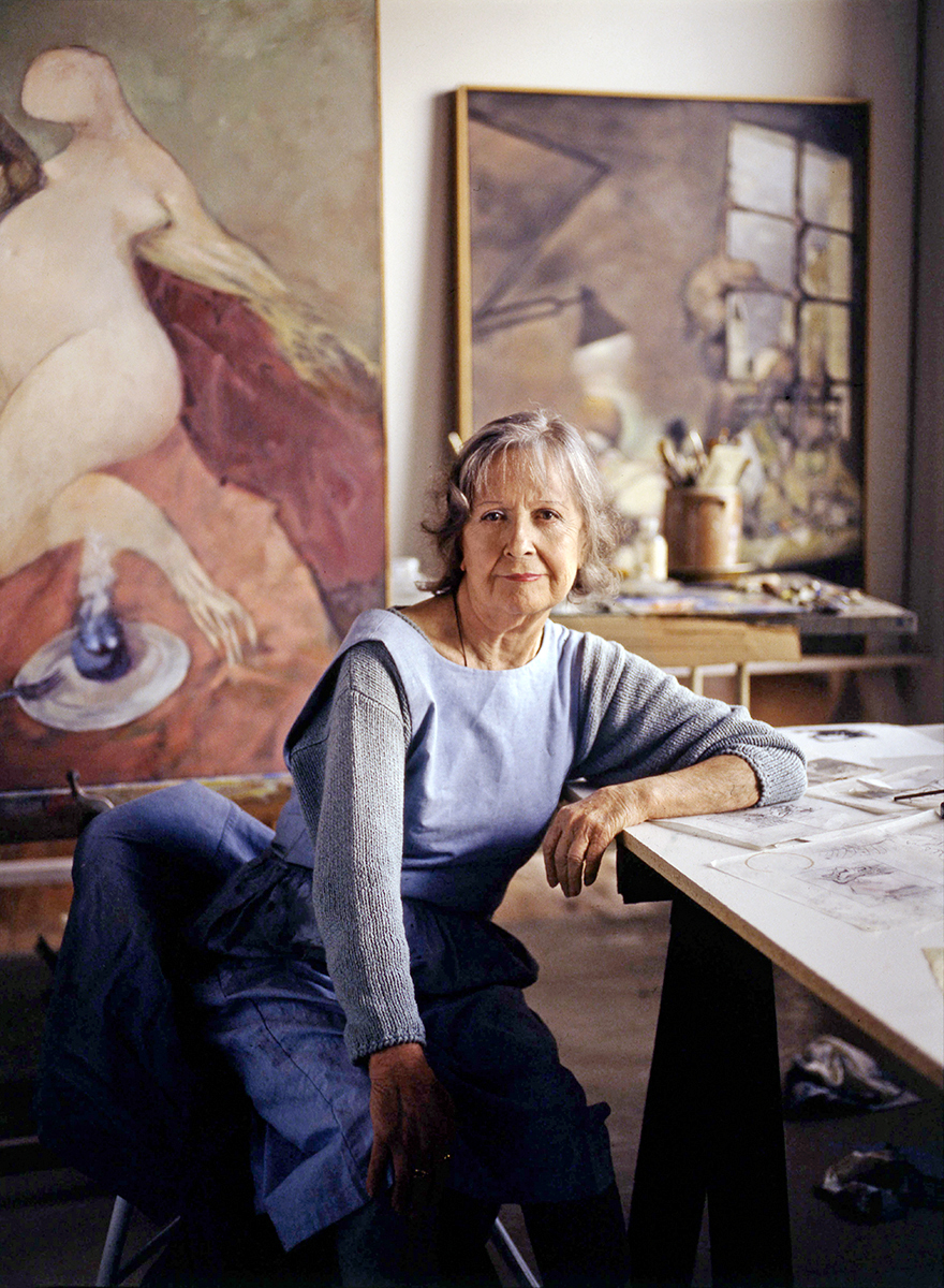 Dorothea Tanning in her studio, New York