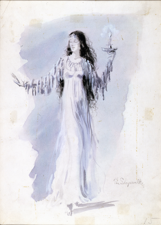 The Sleepwalker, costume design for The Night Shadow, a ballet by George Balanchine