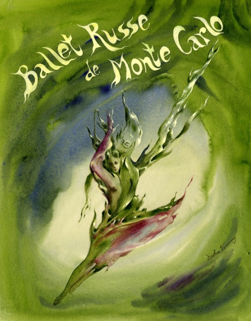 Cover Design for the Ballet Russe de Monte Carlo Souvenir Program, 1945-46 season, featuring The Night Shadow, a ballet by George Balanchine