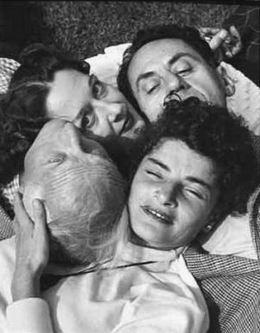 Dorothea Tanning, Max Ernst, Man Ray, and Juliet Browner, Hollywood, California