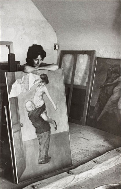 Dorothea Tanning in her studio, Huismes, France